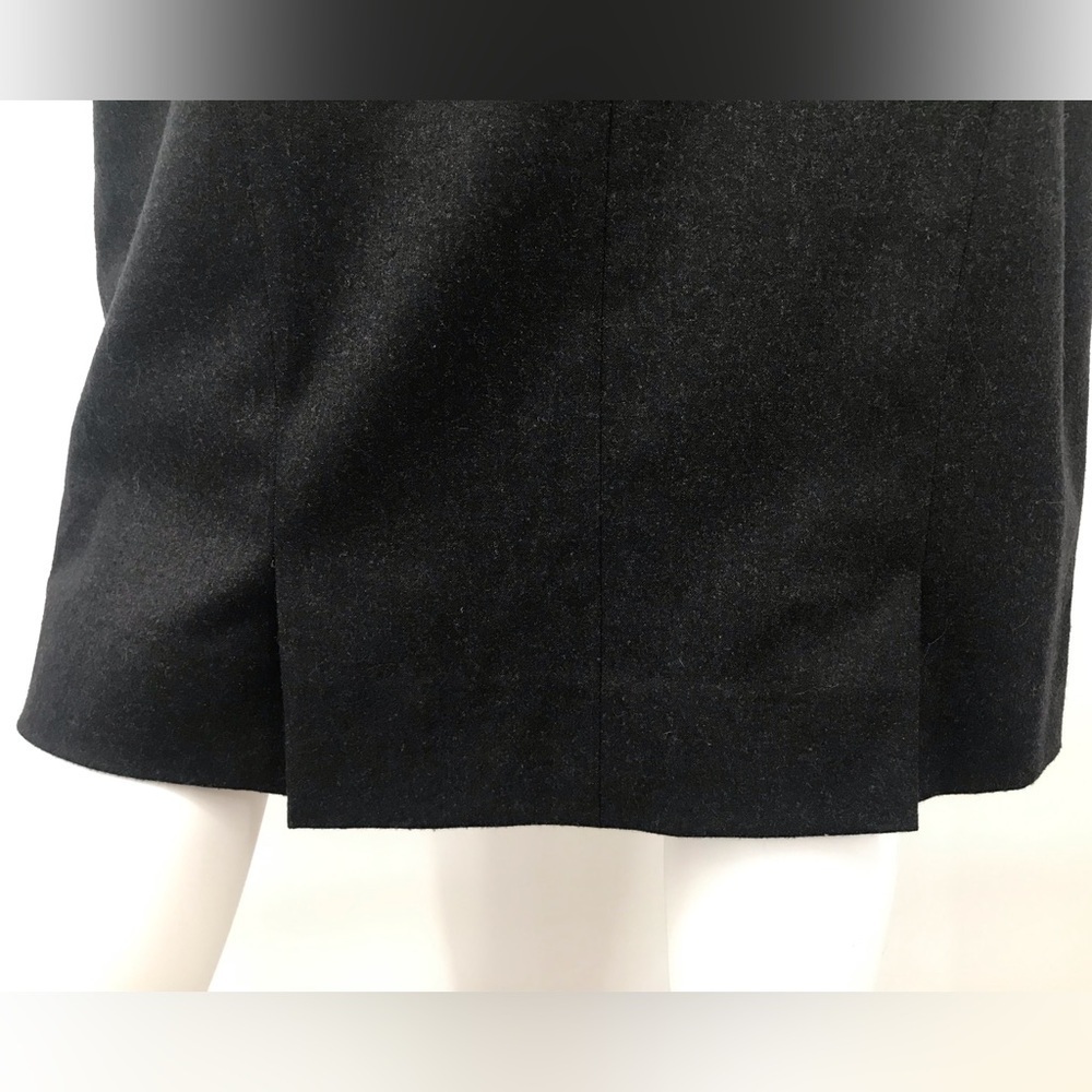 Escada Wool Dark Gray Skirt w Double Slits - Picture 5 of 8